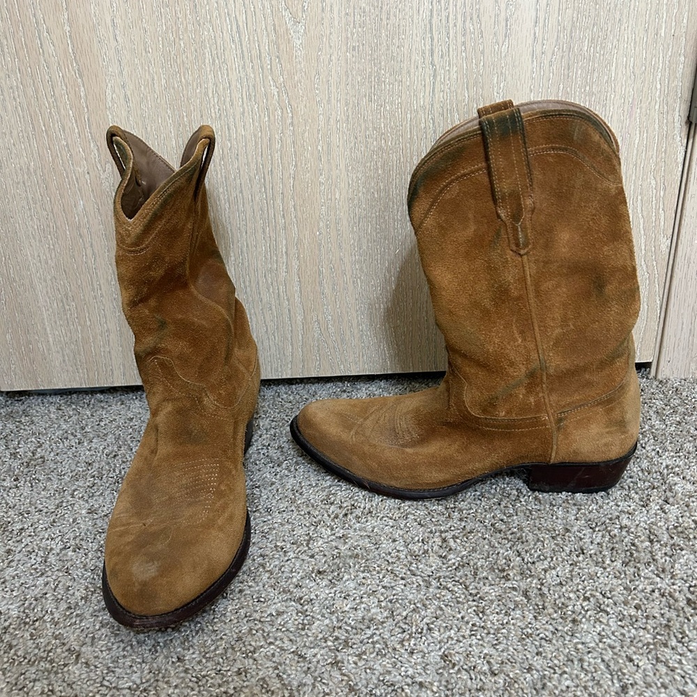 Tecovas Tan Suede Western Cowboy Boots The Johnny Size 12 EE Outdoor Winter Fall